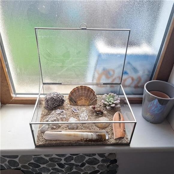 Vintage Glass Box with Lid - Clear Jewelry Glass Display Box - Picture 5 of 7